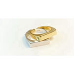 Boutique NEW Unisex Yellow Gold Plated Silver Bar‎ Band Ring, Adjustable Photo 10