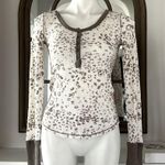 Free People  'Davis' Mottled Thermal Henley Tee, Size S, Excellent! Photo 1