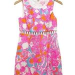 Lilly Pulitzer  Iggy Dress Pink Tropical Feeling Tanked Pique Knit Shift Size 2 Photo 0