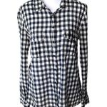 Gap Navy and White Gingham Check Button Down Shirt Size Small Photo 4