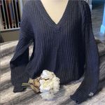 PINK - Victoria's Secret Victoria’s Secret PINK Forenza Oversized Gray Blue Chunky Knit Sweater XS Photo 1