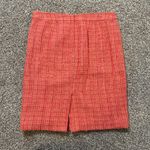 J.Crew  orange and pink plaid tweed No. 2 pencil skirt size 8 Photo 2