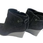 Madeline Girl Black Suede Wedge Ankle Boots with Zipper Women's Size 8.5 Fall Photo 3