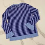 Talbots Lambswool Striped Knit Flare Arms Crewneck Sweater Women's Medium Purple Photo 6