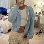 Forever 21 Cropped Blue Zip Up Photo 1