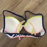Victoria's Secret NWT  bikini swim top 34D geometric print navy and white Photo 1