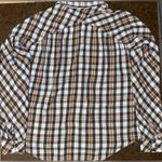 BKE  Boyfriend Long Sleeve Lightweight Plaid Flannel Button Down - size large Photo 4