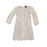 Laundry by Shelli Segal  White Crochet Knee Length Dress Size 2 Photo 1