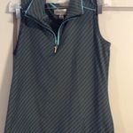 Sport Haley stripe partial zip collar sleeveless golf shirt small S Photo 1