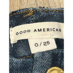 Good American Skinny Jeans Women's Size 0 Dark Blue Distressed Button Fly Denim Photo 5