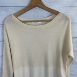 Duffy Womens size Small Two Tone Cashmere Sweater Beige Photo 2