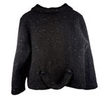 Vintage Foxglove Ireland Wool Tweed Cardigan Jacket Charcoal Flecked Cottagecore Black Size M Photo 7