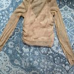 ZARA  Gold Sheer Long Sleeve Blouse Mockneck with Built in Tank Size‎ Medium Photo 4