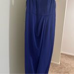 EXPRESS NWT  cocktail Faux Wrap Satin blue Midi Dress - Size XS Photo 2