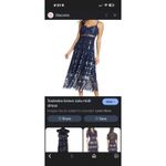 Foxiedox Dress Women Medium Blue Silver Lace Bravo Zulu Midi Party Cocktail Photo 9