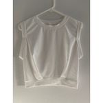 Halara Tank Womens Medium White Cropped Ribbed Yoga Crewneck Active Sporty Gym Photo 2