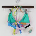 Mara Hoffman  Diamond Wrap Bikini‎ Top in Aqua Size XS Photo 5