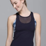 Lululemon Athletica Fitted Cut Out Tank Top Blue Photo 0