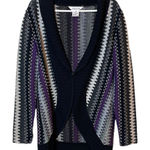 Misook  Exclusive. Long sleeve sweater jacket.  Cardigan.‎ XS. Black/Purple Photo 0