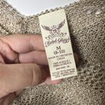 Faded Glory  Women’s Light Brown Knit Top Size M Medium Crochet Boho Sheer Casual Photo 3