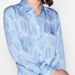 Equipment  Leema Blue Button Down Blouse Photo 0