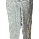 Free People  Black White Stripe Crop Pull On Pants Braided Hem Size Small Photo 1