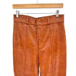 Bardot  Croc Vegan Leather Pants M/6 High Rise Ankle Embossed Boot‎ Cut Tan Photo 1