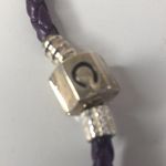 Authentic Chamilia Sterling Silver Charms 7 purple leather necklace 20" long Photo 2