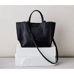 Ampersand As Apostrophe Leather Half Tote – Black Python (NWT) Photo 6