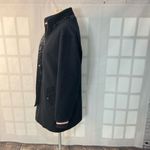 Collection B Navy Blue Speckled Velvet Trim Coat Size Large Photo 6