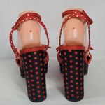 Tabitha Simmons Red Polka Dot Jodie Bow Top Twill Platform Sandal Size 40.5 Photo 7