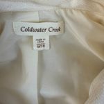 Coldwater Creek  Embellished Denim Jacket‎ Floral Beaded Cream White W18 Photo 1