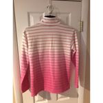 Talbots T by  Quarter Zip Pullover size small Pink Ombré Striped French Terry Photo 9