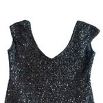 Lovers + Friends Black Sequin Dress Open Back Cap Sleeve Size Medium Women's Photo 3