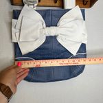Bodei Blue Polka Dot Bow Tote Bag Purse‎ White Handle Unique Photo 3