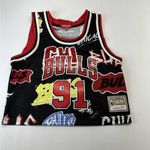 Mitchell & Ness WOMEN'S  SLAP STICKER BULLS DENNIS RODMAN CROP TANK Photo 4