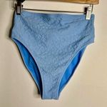 Jessica Simpson blue with back tie High-Waisted Bikini Bottom small NWOT Photo 0