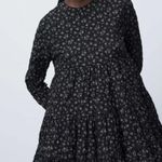 ZARA  floral print babydoll mini dress black tan floral print size medium Photo 3