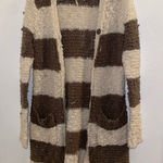 Free People  size small brown and cream striped maxi sweater Photo 0