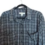 Michael Kors  Top Women 2X Multicolor Houndstooth Button Up Shirt Collared Blouse Photo 1