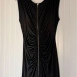 Rocawear Vintage Y2K Black Bodycon Mini Dress Gold Zippers Chains Size M Goth Photo 12