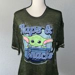 Star Wars Baby Yoda Mandalorian Naps and Snacks Graphic Short Sleeve Tee Size L Photo 0