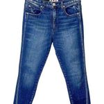 AMO Denim High Rise Twist Sweetheart Split Hem Skinny Dark Wash Jeans 30 Blue Photo 0