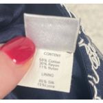 Monique Lhuillier ML Navy Floral Lace Sheath Midi Skirt Sheer V Neck Top Size 10 Photo 12