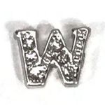 Origami Owl Silver Letter W with Swarovski Crystals Photo 0