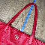 Tory Burch Michelle Tote Large Cherry Red Shoulder Bag Purse Photo 14