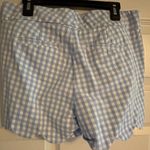 Crown & Ivy  Light Blue and White Gingham Scalloped Shorts Photo 1