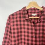 Garnet Hill Red Plaid Flannel Long Sleeve Mini Dress 8 Photo 2