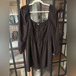 Gianni Bini  mini dress long sleeve babydoll shirred espresso chocolate Photo 1