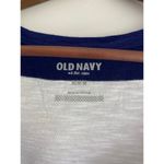 Old Navy  Navy & White Striped Ruffle Front Henley Tee - Size M Photo 1